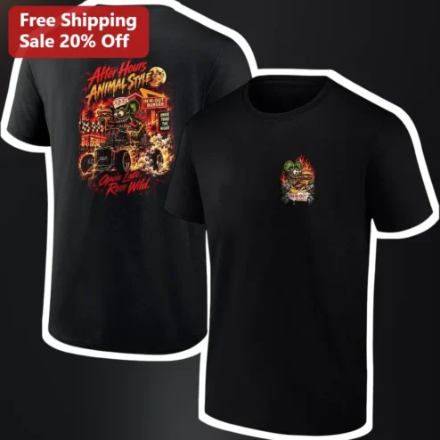 After Hours Animal Style Open Late Run Wild Tee In-N-Out Burger Mouse Hot Rod Graphic Shirt