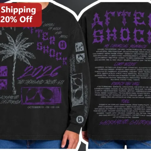 Aftershock Festival 2026 Rock Metal Band Lineup Long Sleeve Tee