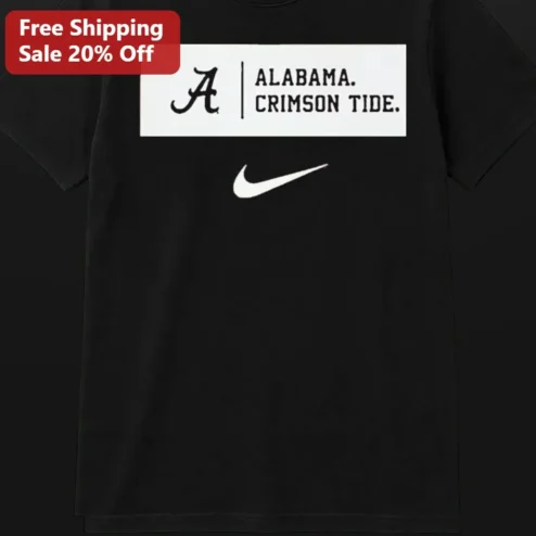 Alabama Crimson Tide Tee Black Collegiate Football Fan Apparel