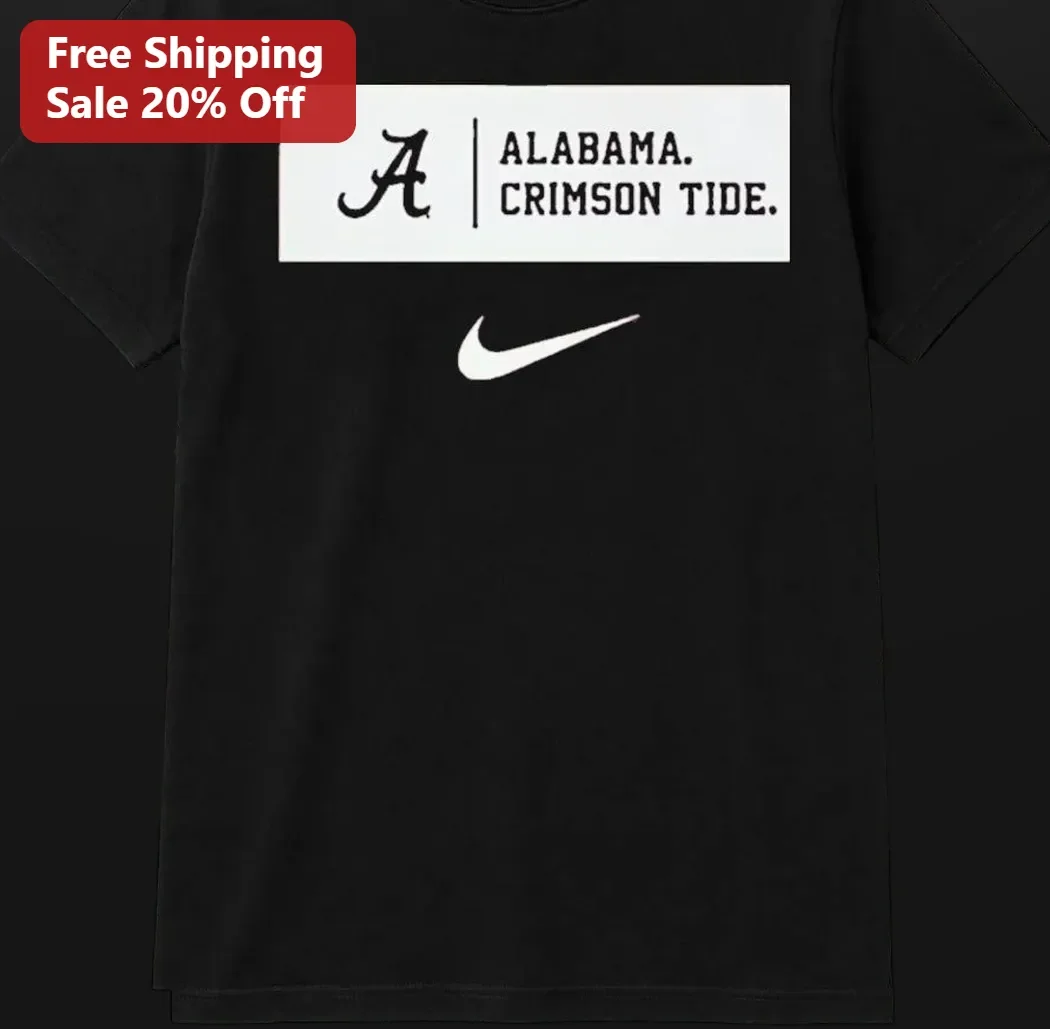 Alabama Crimson Tide Tee Black Collegiate Football Fan Apparel