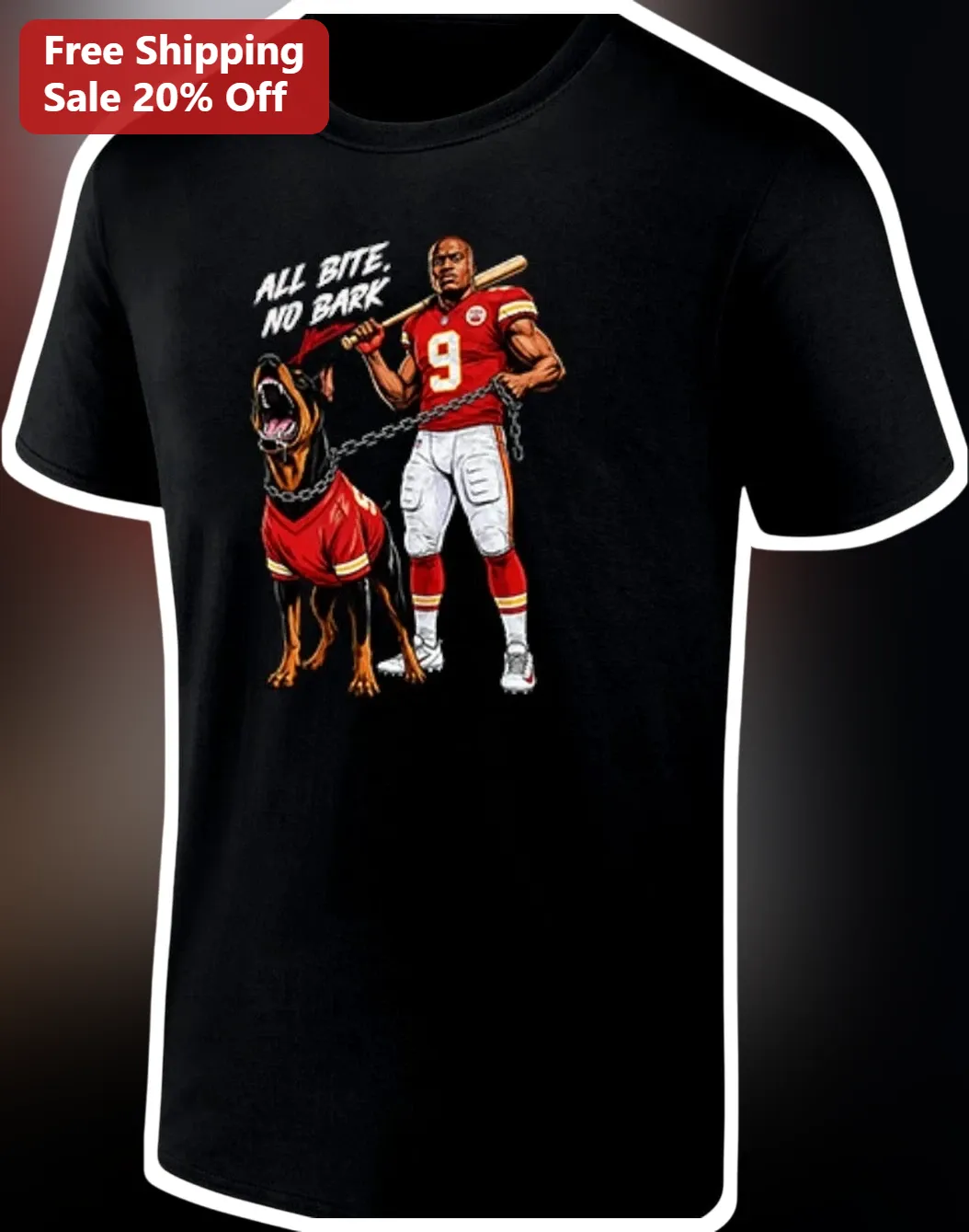 All Bite No Bark Patrick Mahomes Kansas City Chiefs NFL Fan Tee