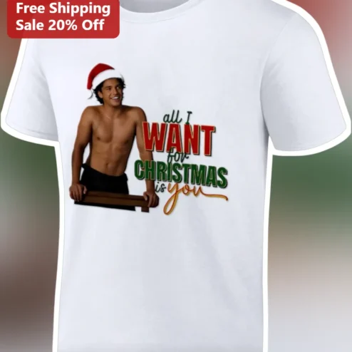 All I Want For Christmas Is You Colton Haynes Funny Holiday Graphic Tee Gift for Him Her