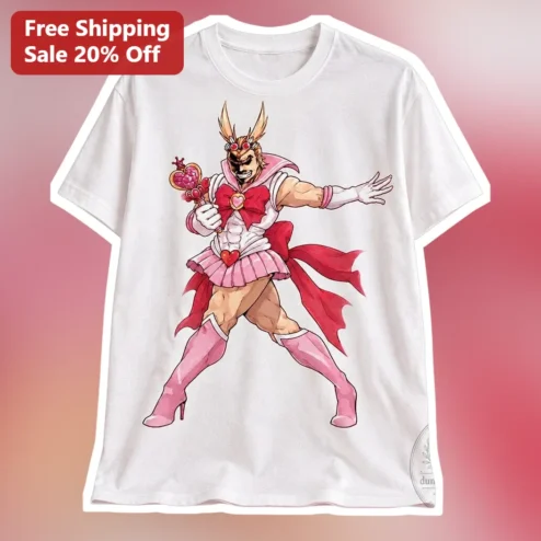 All Might Magical Girl Parody Tee Funny Anime Crossover Graphic Shirt, Cute Manga Hero Gift