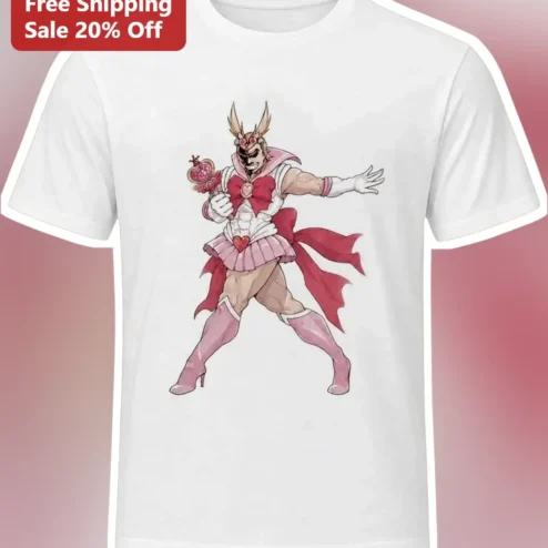 All Might Sailor Moon Style Magical Girl Parody Graphic Tee