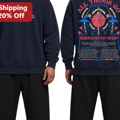 ALL THINGS GO FESTIVAL Sweatshirt 2026 Music Festival Merch Navy Crewneck