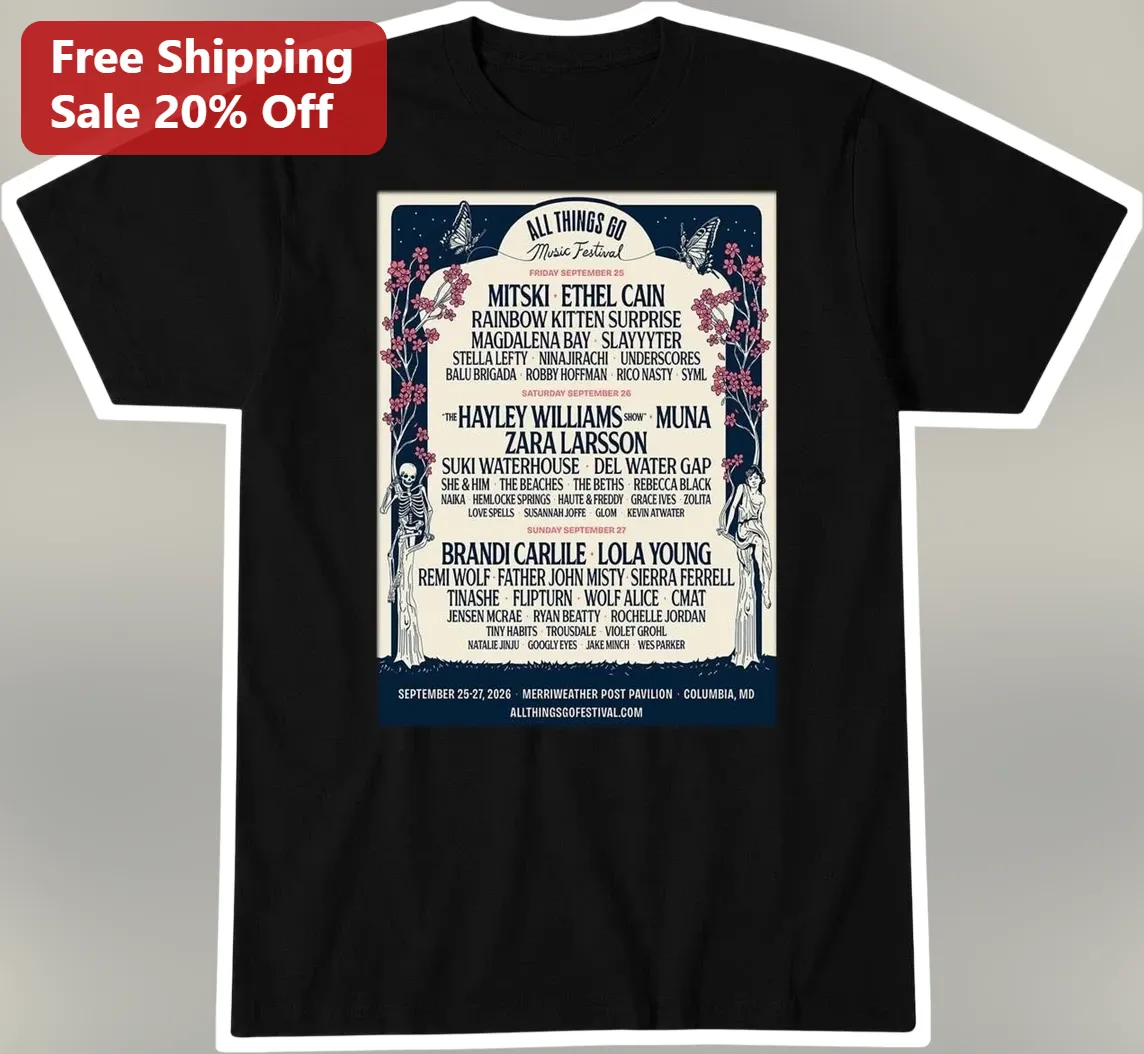 All Things Go Music Festival Tee Vintage Concert Poster Graphic Shirt for Indie Rock Fans