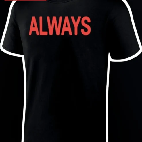 ALWAYS Tee Minimalist Bold Red Typography Graphic T-Shirt for Men Women