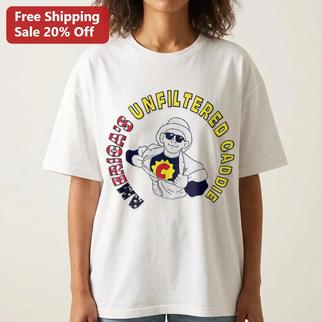 America's Unfiltered Caddie Tee, Funny Golf Caddie Shirt, Golf Humor Graphic Tee Gift for Golf Enthusiasts and Caddies