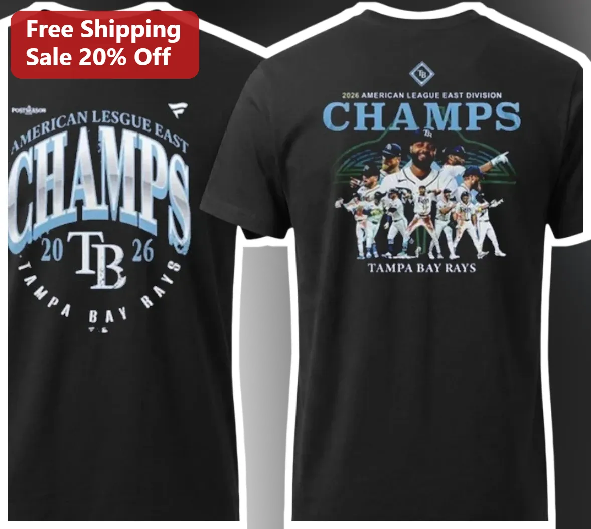 American League East Champs Tampa Bay Rays Tee Baseball Fan Apparel