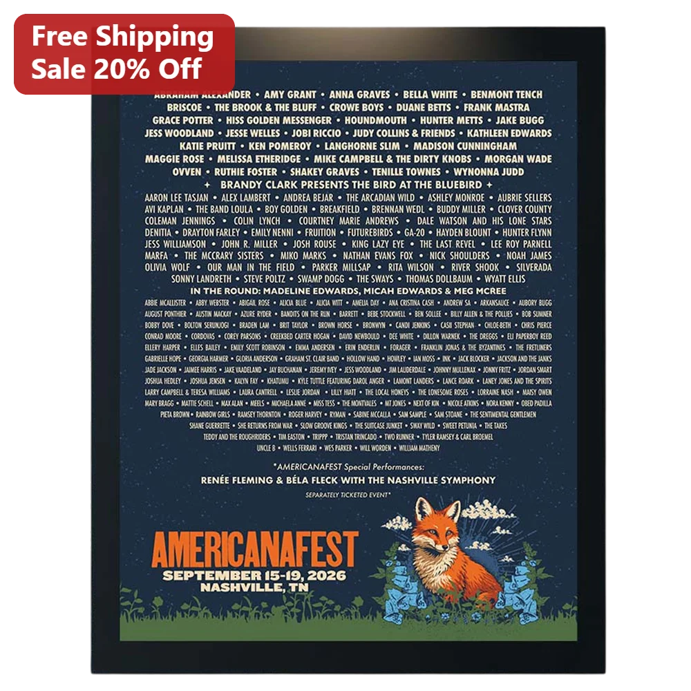 Americana Fest 2026 Nashville Poster Country Music Festival Wall Art