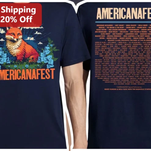 AMERICANAFEST 2026 Fox and Bluebonnets Vintage Lineup Tee