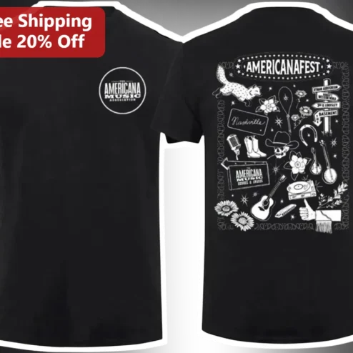 AMERICANAFEST Americana Music Association Tee Nashville Country Roots Music Festival Shirt