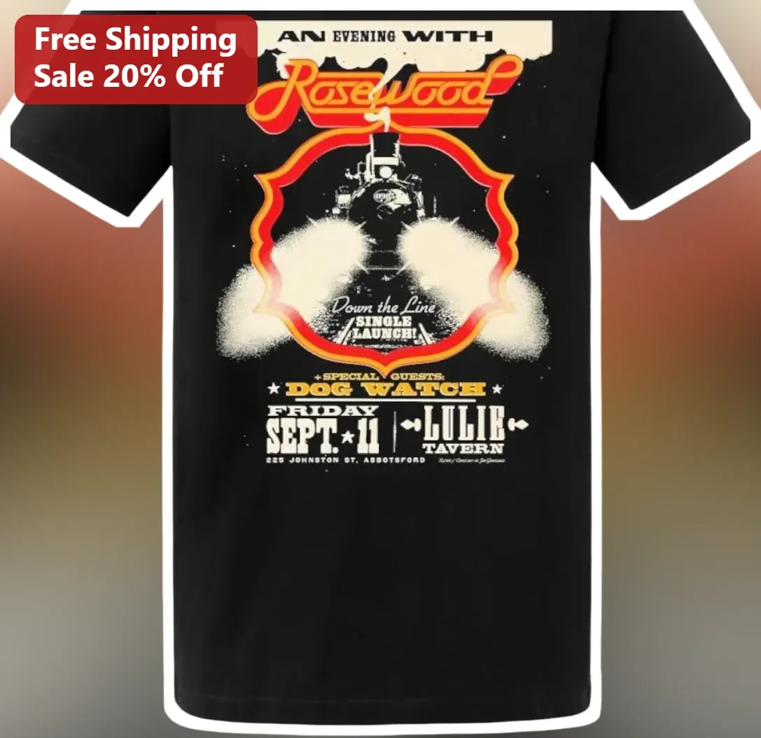 An Evening With Rosewood Down The Line Single Launch Vintage Concert Poster Tee