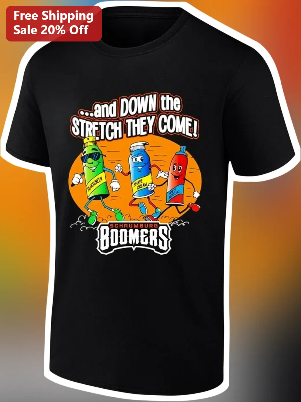 And Down The Stretch They Come Schaumburg Boomers CCR Parody Graphic Tee