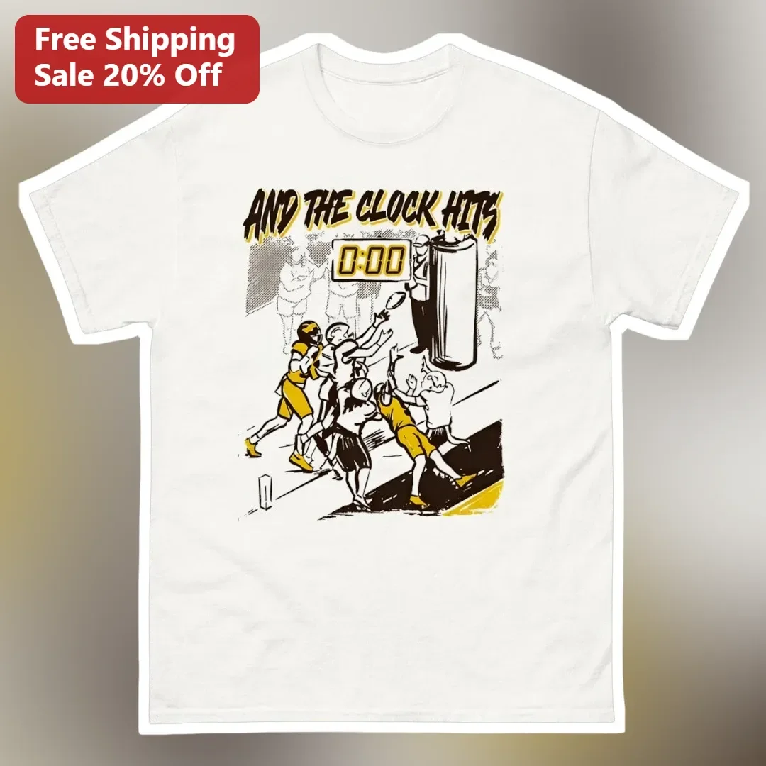 And The Clock Hits Football Game Winner Graphic Tee Retro Sports Fan Gift