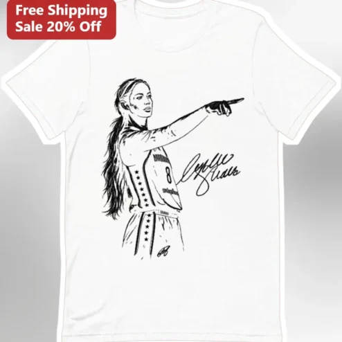Angel Reese Tee Hand Drawn Basketball Player Portrait WNBA Fan Gift