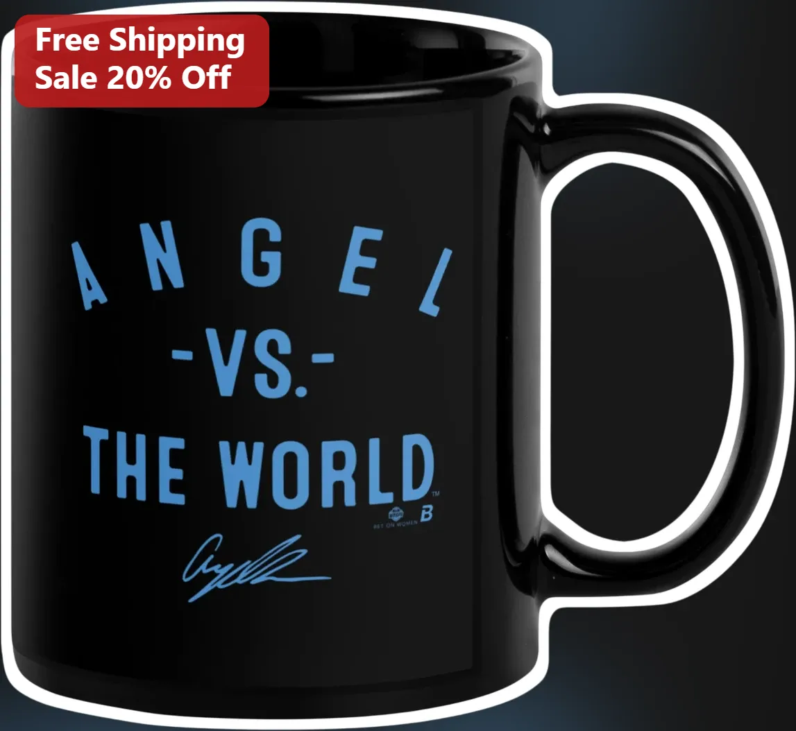 Angel vs the World Mug WNBA Angel Reese Signature Coffee Cup Gift for Basketball Fans