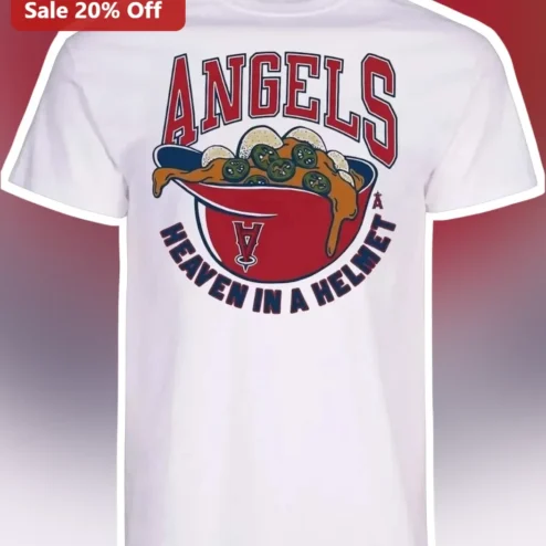 Angels Heaven In A Helmet Tee Funny Baseball Chili Graphic Shirt