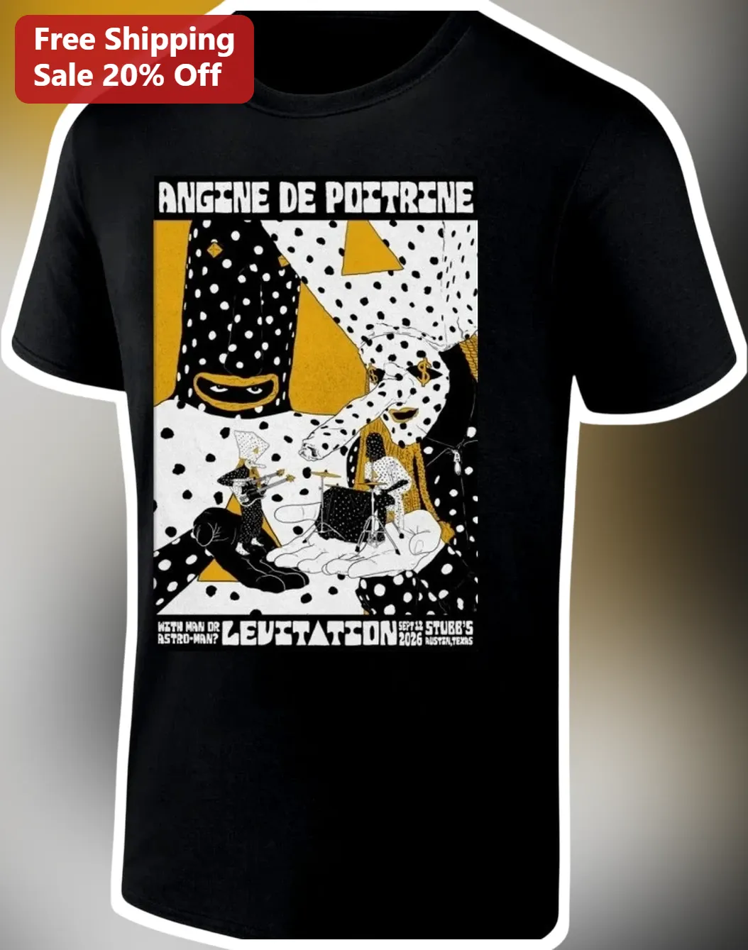 Angine de Poitrine Levitation Math Rock Band Tee Surreal Art Graphic Shirt