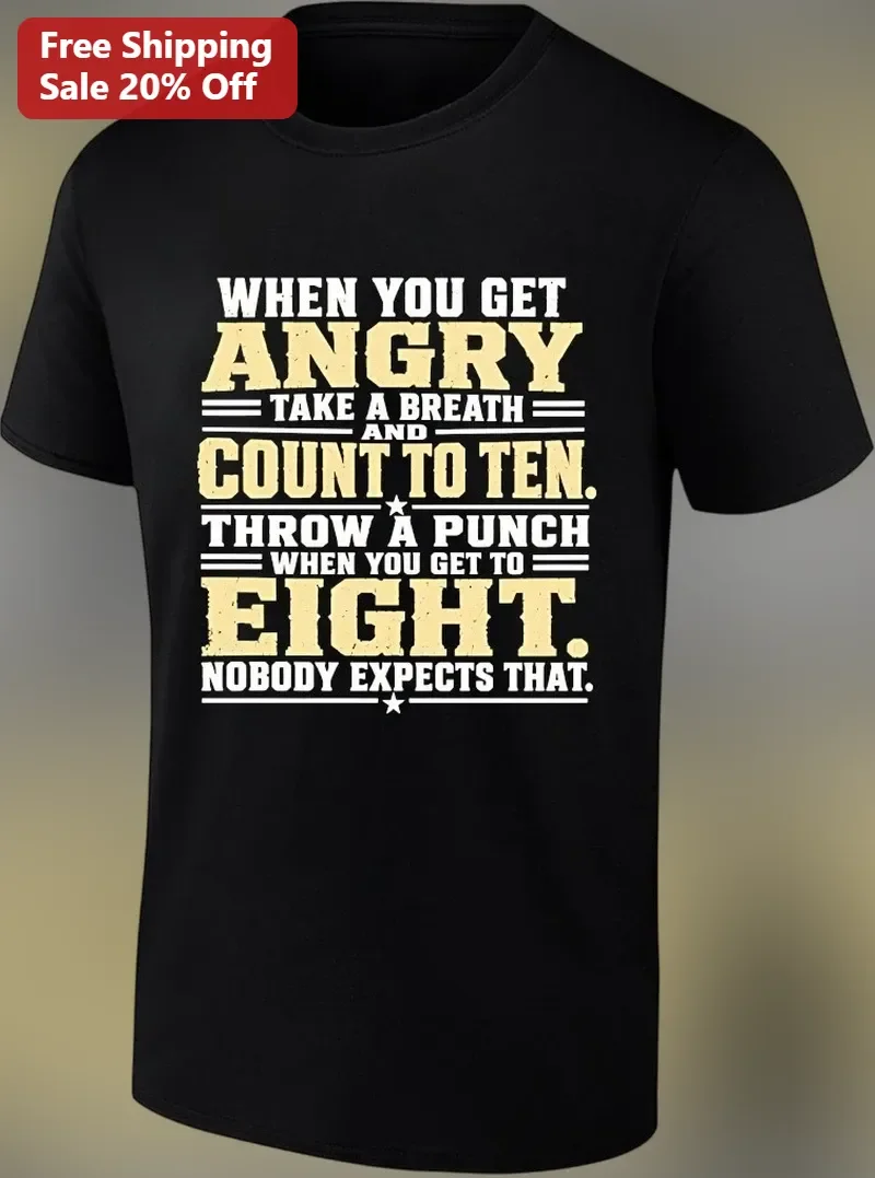 Angry Count To Ten Punch Joke Tee Funny Rage Release Graphic T-Shirt