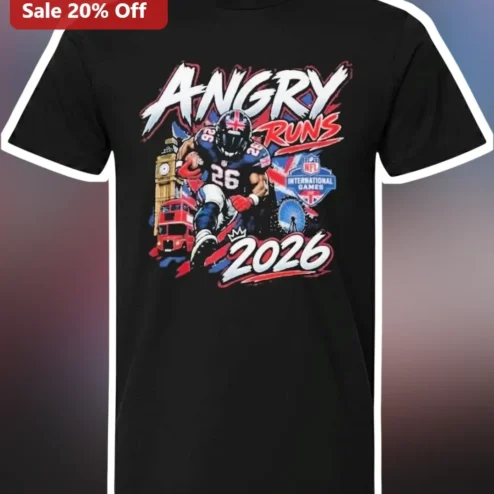 Angry Runs 2026 NFL London Game Graphic Tee