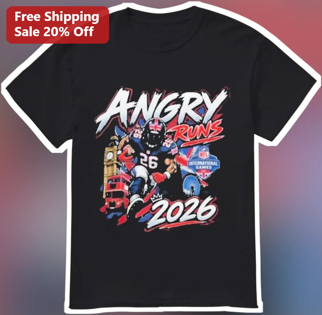 Angry Runs NFL London Games Football Player Graphic Tee for Men Women
