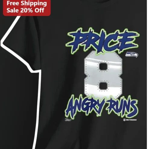 Angry Runs Price DK Metcalf Seattle Seahawks NFL Fan Graphic Tee