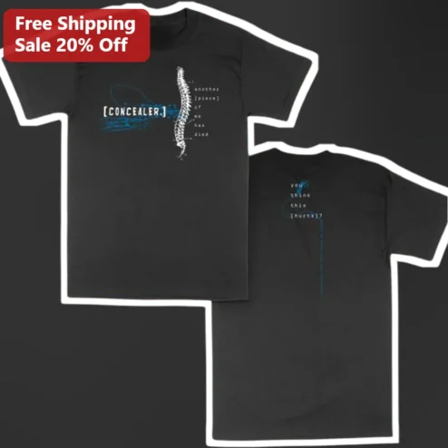 Another Piece Of Me Has Died Concealer Quote Graphic Tee Dark Humor Emo Aesthetic Shirt
