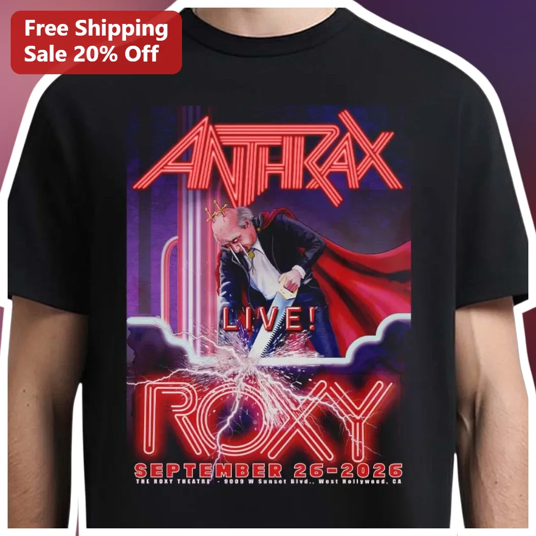 Anthrax Live Roxy September 26 2026 Tee Joey Belladonna Heavy Metal Band Graphic T-Shirt