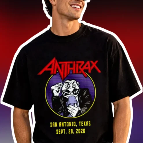 Anthrax San Antonio Texas Sept 29 2026 Concert Tee Heavy Metal Band Shirt