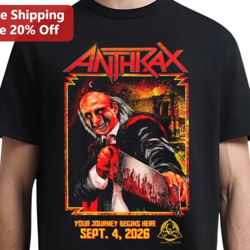 Anthrax Your Journey Begins Here Graphic Tee Heavy Metal Band Merch