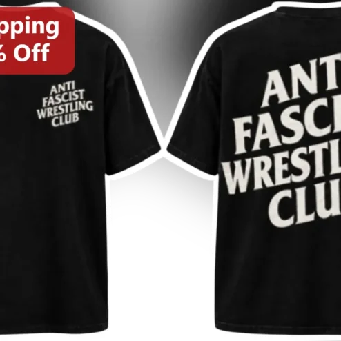 Anti Fascist Wrestling Club Tee Indie Pro Wrestling Activist Graphic Shirt
