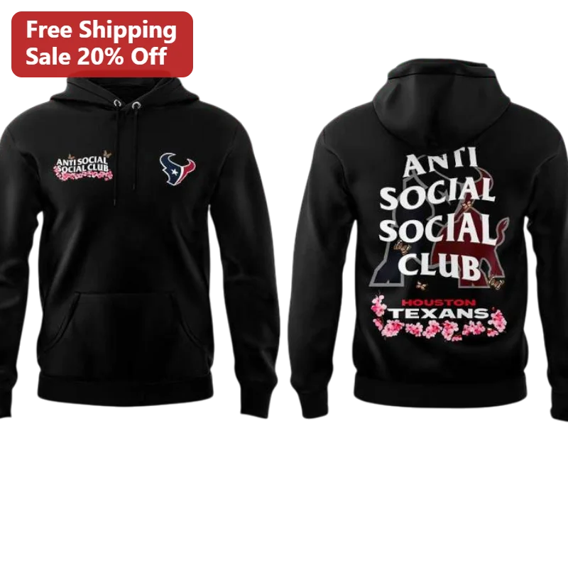 Anti Social Social Club Houston Texans Hoodie NFL Streetwear Fan Gear