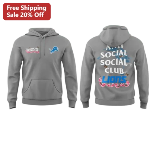 Anti Social Social Club Lions Hoodie Detroit NFL Streetwear Unisex