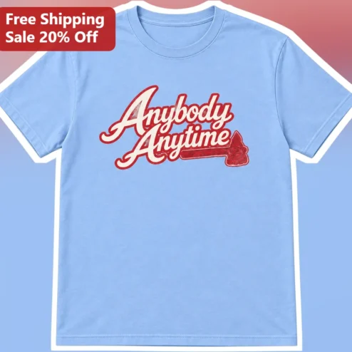 Anybody Anytime Retro Vintage Rock Graphic Tee for Men Women