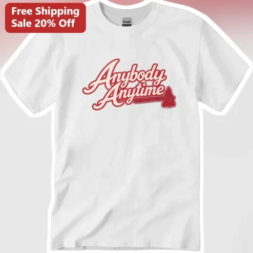 Anybody Anytime Tee Motivational Baseball Graphic Shirt for Men Women
