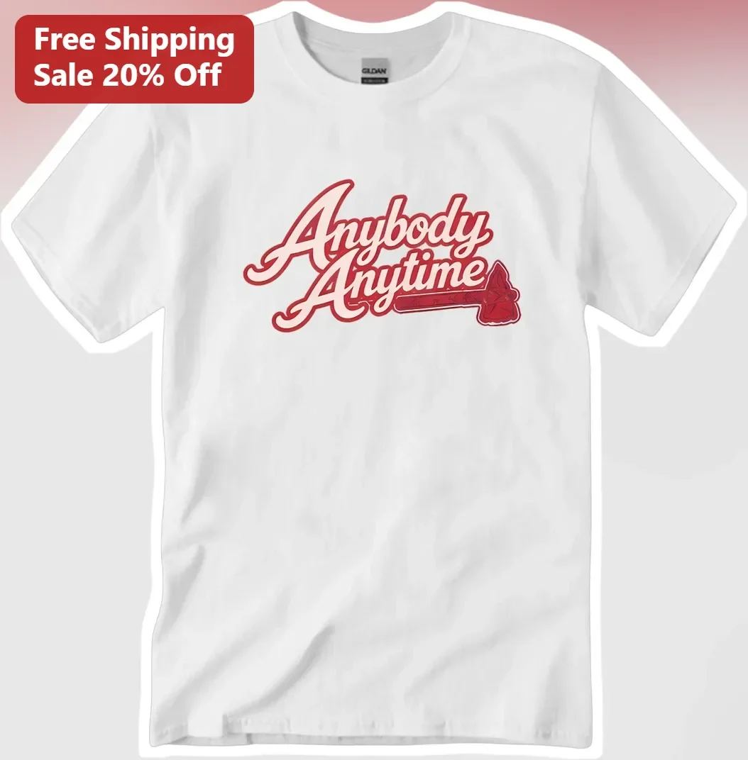 Anybody Anytime Tee Motivational Baseball Graphic Shirt for Men Women
