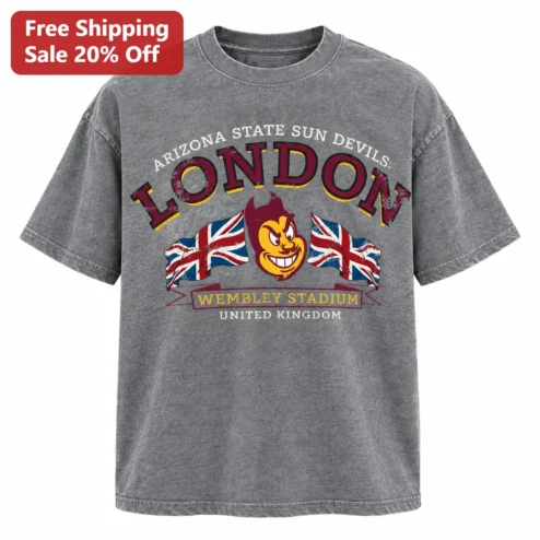 Arizona State Sun Devils London Wembley Stadium Tee Vintage Collegiate Graphic Shirt for ASU Fans