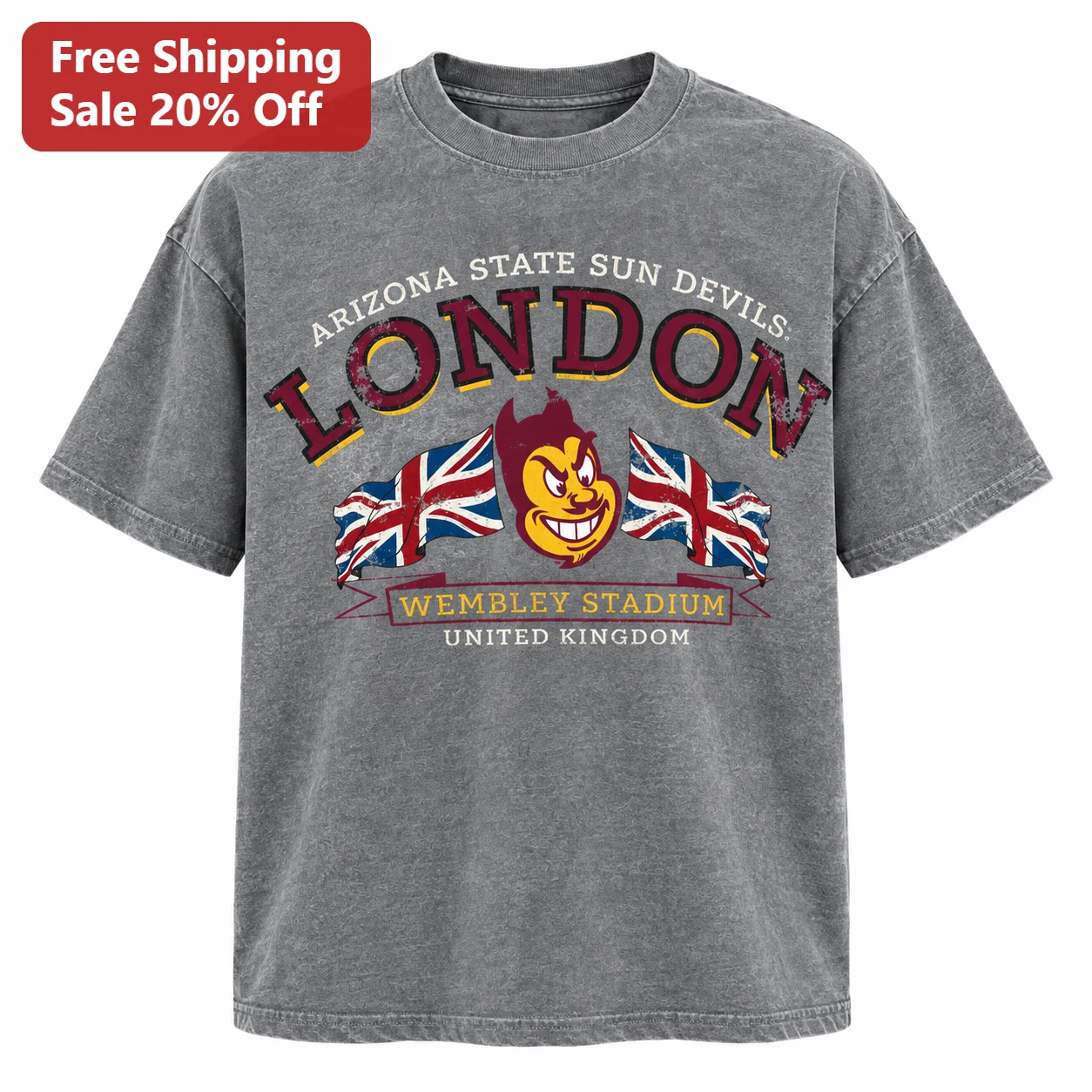 Arizona State Sun Devils London Wembley Stadium Tee Vintage Collegiate Graphic Shirt for ASU Fans