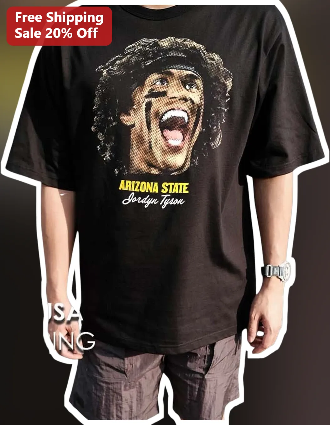 Arizona State Sun Devils Vintage Football Player Graphic Tee