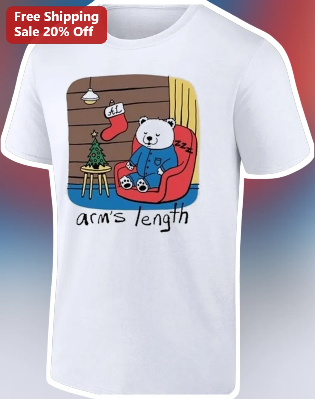 Arm's Length Band Merch Cozy Polar Bear Christmas Graphic Tee