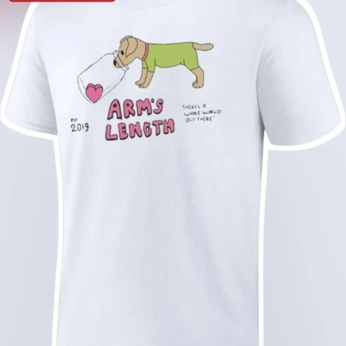 Arm's Length Est 2019 Cute Cartoon Dog Graphic Tee for Pet Lovers
