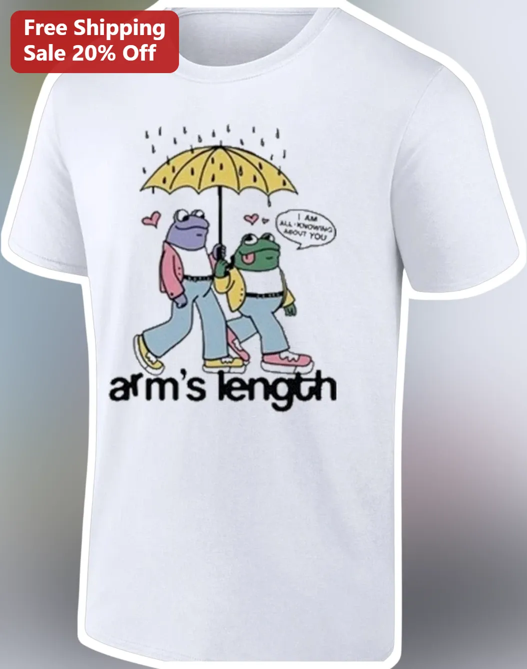 Arm's Length I Am All Knowing About You Tee Canadian Emo Band Merch Retro Cartoon Frog Graphic T-Shirt