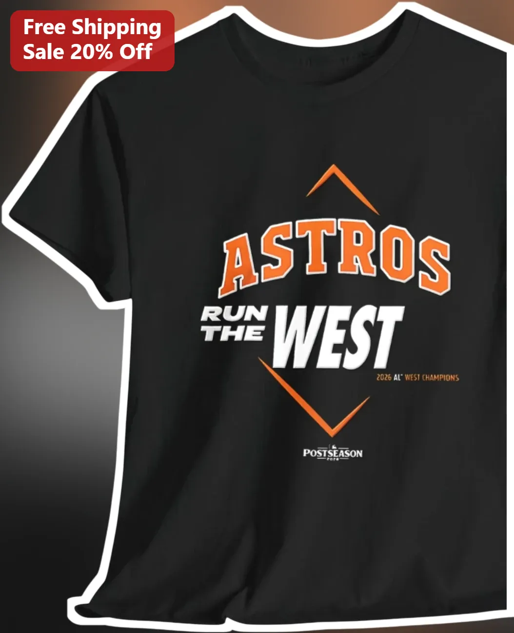Astros Run The West 2026 Al West Champions Graphic Tee Houston Astros Fan Gear Baseball Shirt