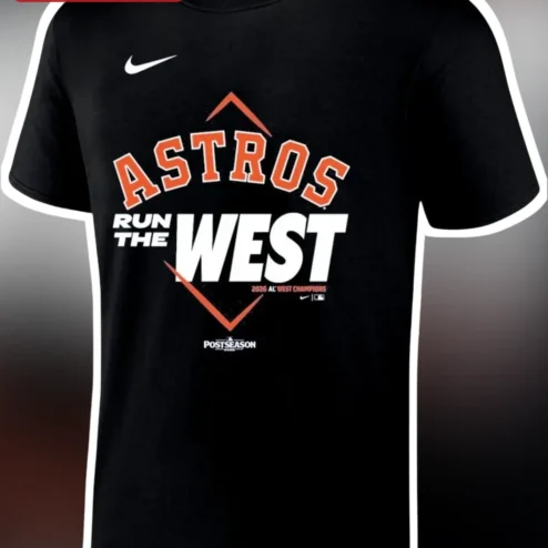 Astros Run The West 2026 AL West Champions Tee Houston Astros Fan Baseball Shirt