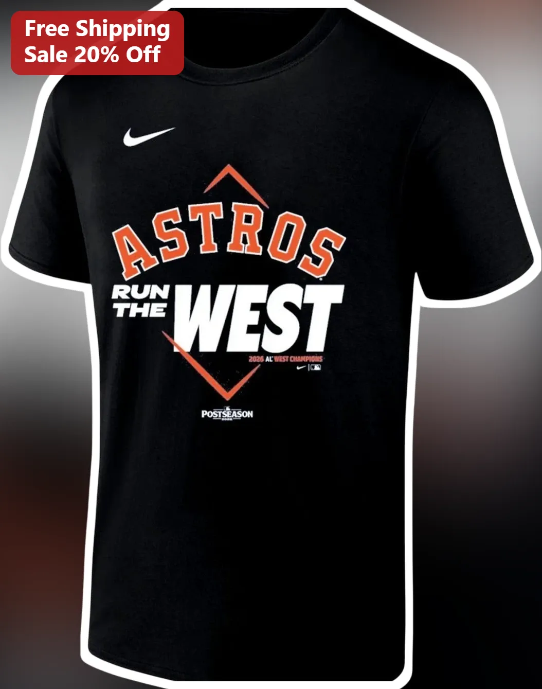 Astros Run The West 2026 AL West Champions Tee Houston Astros Fan Baseball Shirt
