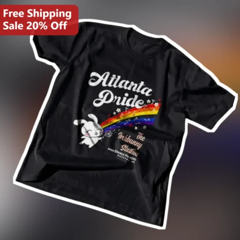 Atlanta Pride Rainbow Bunny Graphic Tee Parade Shirt