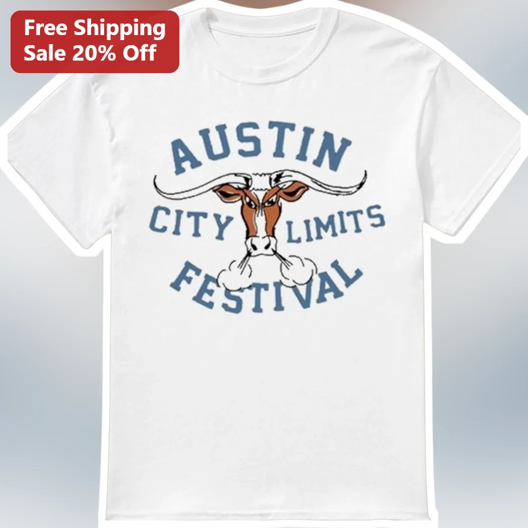 Austin City Limits Festival Tee Vintage Longhorn Cow Graphic Shirt for Country Music Fans