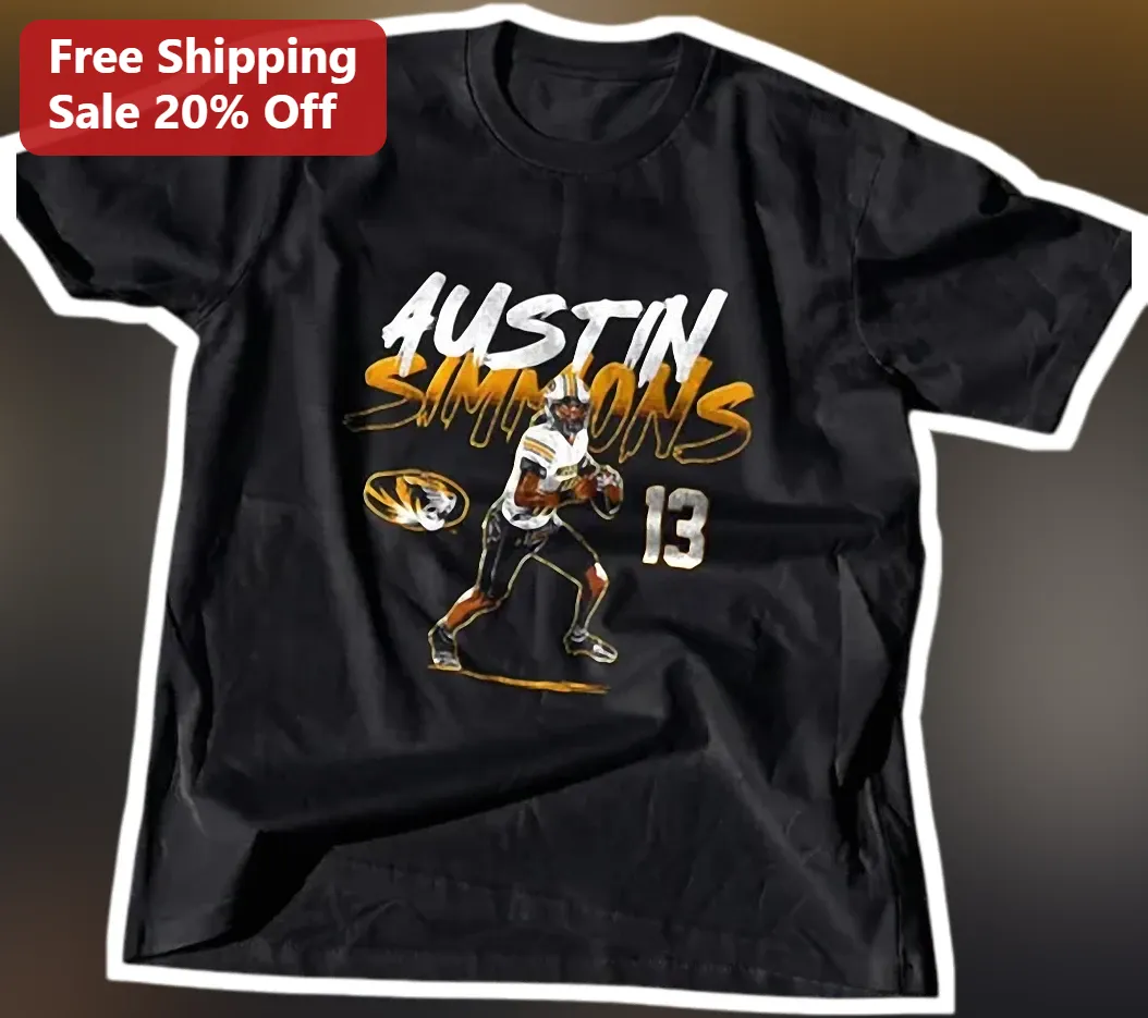 Austin Simmons Missouri Tigers Football Player Number 13 Graphic Tee