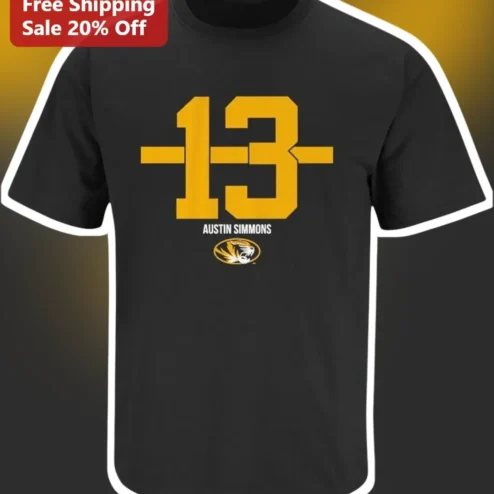 Austin Simmons Missouri Tigers NIL Football Player Name Number Tee